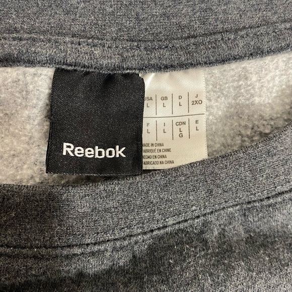 Reebok Grey Crew Cut Pull Over Sweater Large - Picture 3 of 6